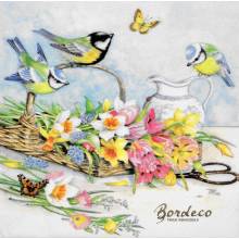 Serwetka decoupage firmy TI-FLAIR wiosna w koszyku 33x33cm